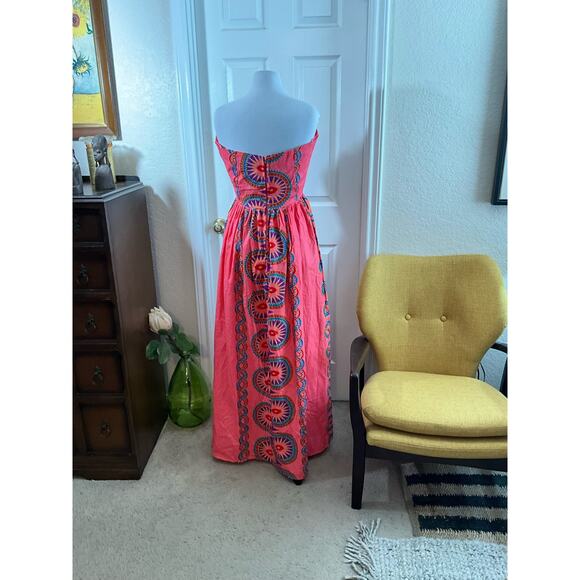 Boho Colorful Strapless Maxi Dress - Picture 6 of 7